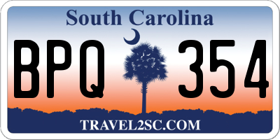 SC license plate BPQ354