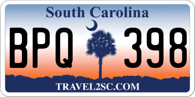 SC license plate BPQ398