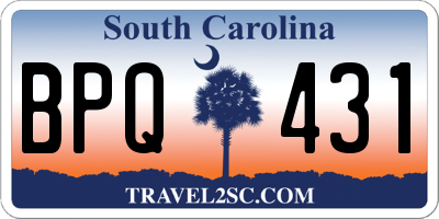 SC license plate BPQ431