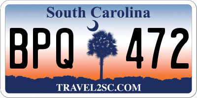 SC license plate BPQ472