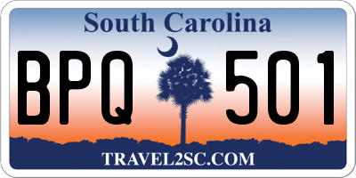 SC license plate BPQ501