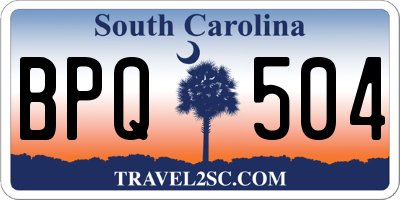 SC license plate BPQ504