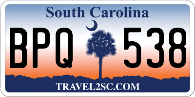 SC license plate BPQ538