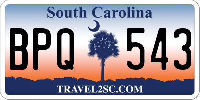 SC license plate BPQ543