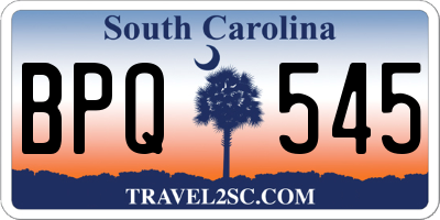 SC license plate BPQ545