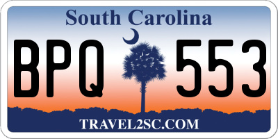 SC license plate BPQ553