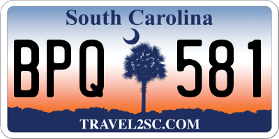 SC license plate BPQ581