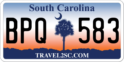 SC license plate BPQ583