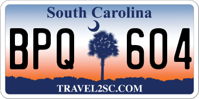 SC license plate BPQ604