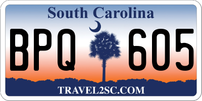 SC license plate BPQ605