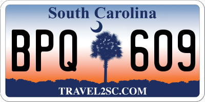 SC license plate BPQ609
