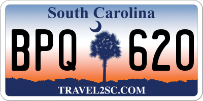 SC license plate BPQ620