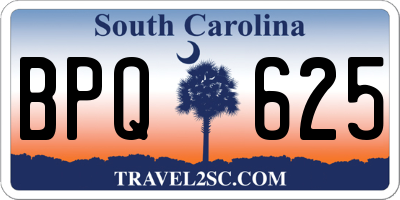 SC license plate BPQ625
