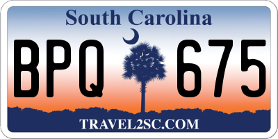 SC license plate BPQ675