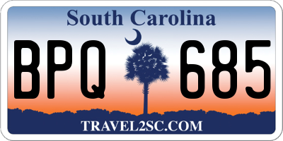 SC license plate BPQ685