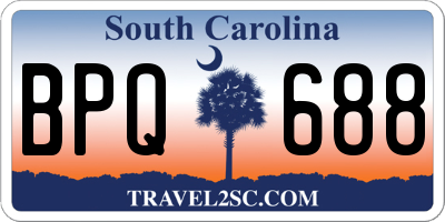 SC license plate BPQ688