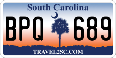 SC license plate BPQ689