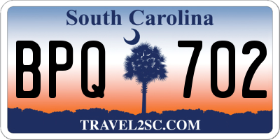 SC license plate BPQ702