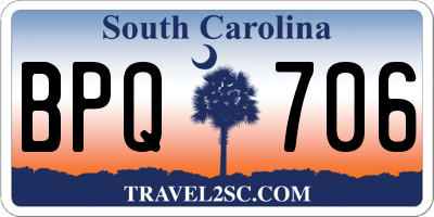 SC license plate BPQ706