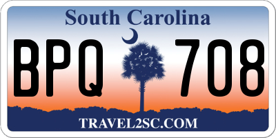 SC license plate BPQ708