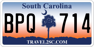 SC license plate BPQ714