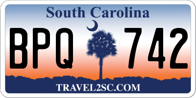 SC license plate BPQ742