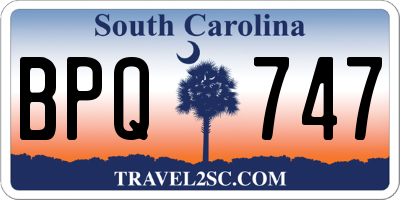 SC license plate BPQ747