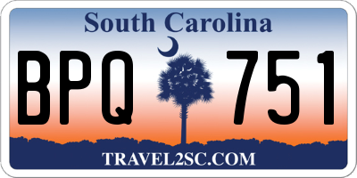 SC license plate BPQ751