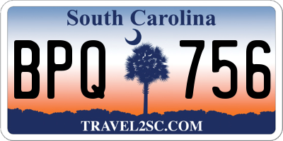 SC license plate BPQ756