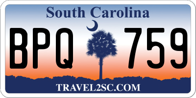 SC license plate BPQ759