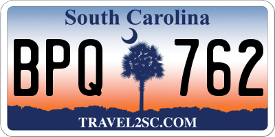 SC license plate BPQ762