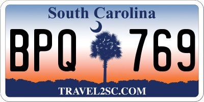 SC license plate BPQ769