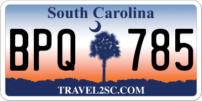 SC license plate BPQ785