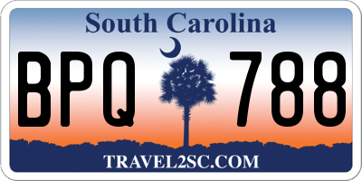 SC license plate BPQ788