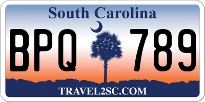 SC license plate BPQ789