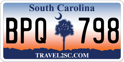 SC license plate BPQ798