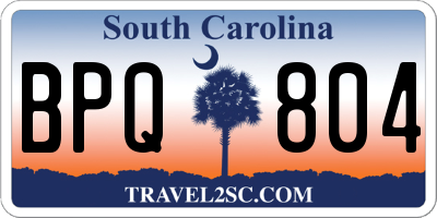 SC license plate BPQ804