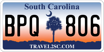 SC license plate BPQ806