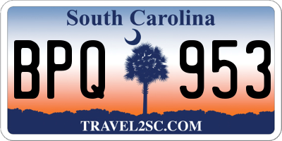 SC license plate BPQ953