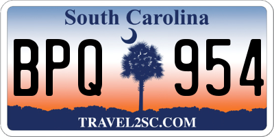 SC license plate BPQ954