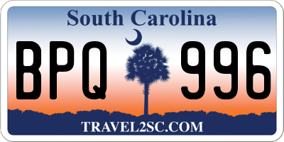 SC license plate BPQ996