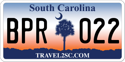 SC license plate BPR022