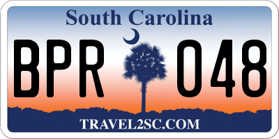 SC license plate BPR048