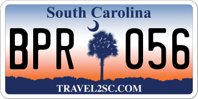 SC license plate BPR056