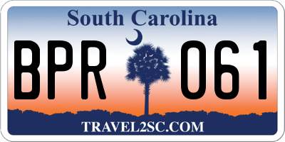 SC license plate BPR061