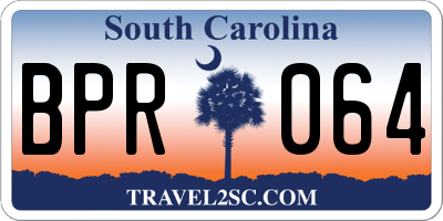 SC license plate BPR064
