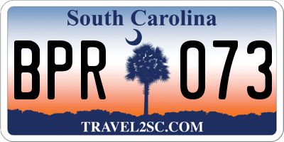 SC license plate BPR073