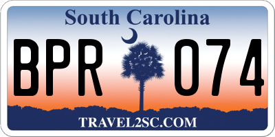 SC license plate BPR074