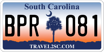 SC license plate BPR081