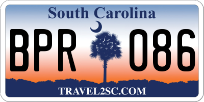 SC license plate BPR086